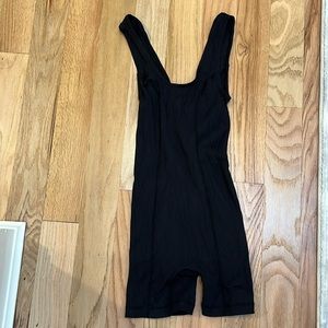Tan + Lines black ribbed jumpsuit
